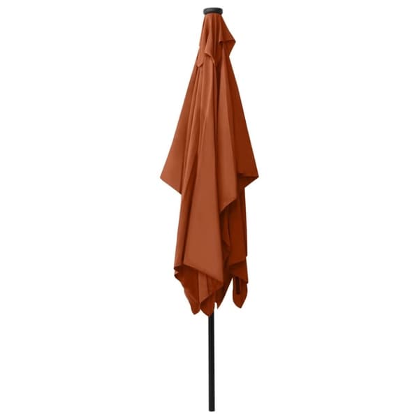 vidaXL parasol med LED-lys og stålstang 2x3 m terrakotta