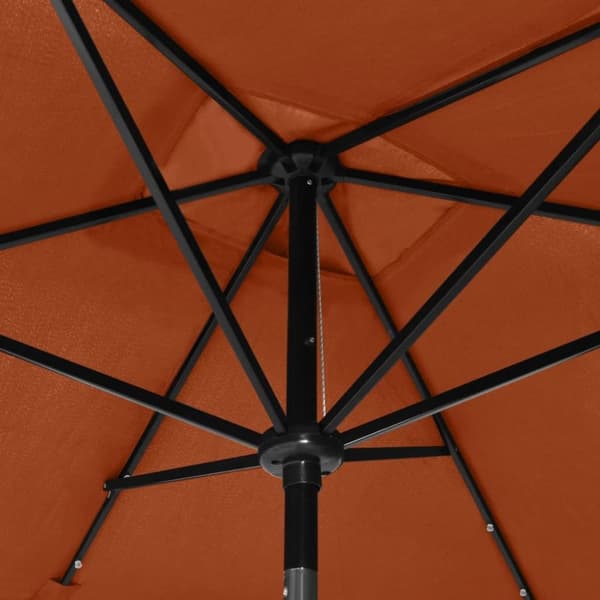 vidaXL parasol med LED-lys og stålstang 2x3 m terrakotta