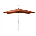 Miniatyrbillede 11 af 11: vidaXL parasol med LED-lys og stålstang 2x3 m terrakotta