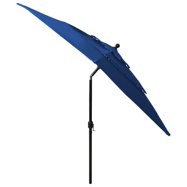 vidaXL parasol med aluminiumsstang i 3 niveauer 2,5x2,5 m azurblå