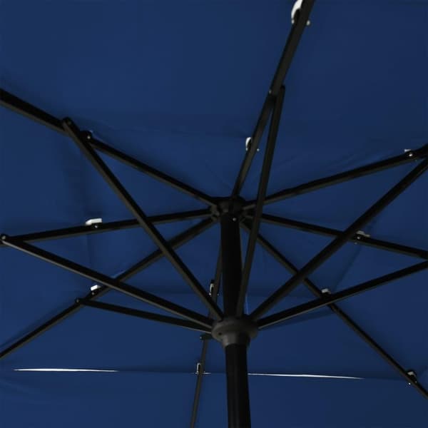 vidaXL parasol med aluminiumsstang i 3 niveauer 2,5x2,5 m azurblå