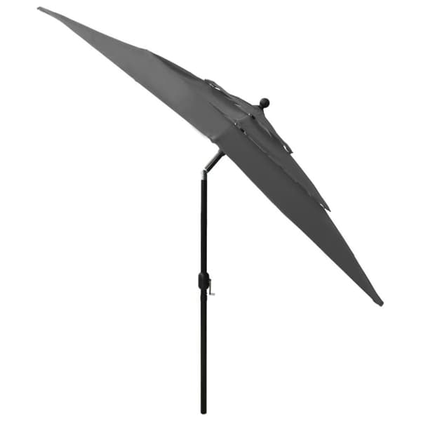 vidaXL parasol 2,5x2,5 m aluminiumsstang 3 niveauer antracitgrå