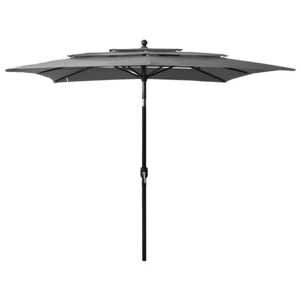 vidaXL Parasoll med aluminiumsstang 3 nivåer 2,5x2,5 m antrasitt