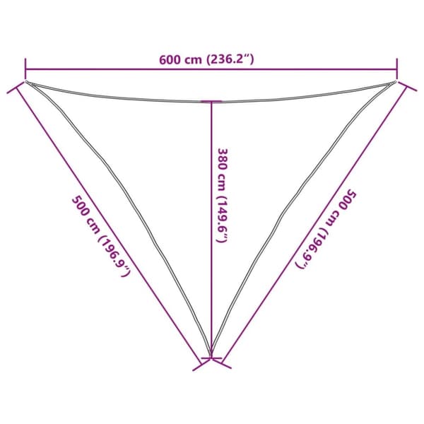 vidaXL Solseil 160 g/m² brun 5x5x6 m HDPE
