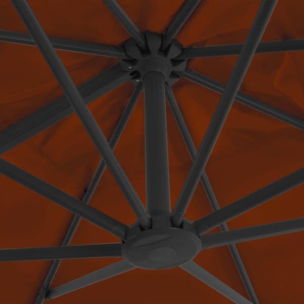 vidaXL hængeparasol med aluminiumsstang 300x300 cm Terracotta