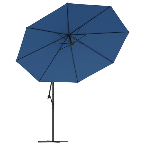 vidaXL Aurinkovarjo cantilever LED-valoilla 350 cm taivaansininen
