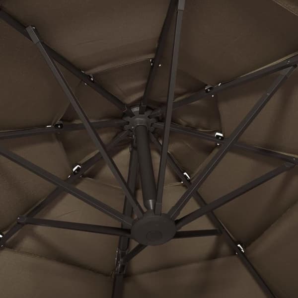 vidaXL Trädgårdsparasoll med ventilation och stång taupe 3x3 m