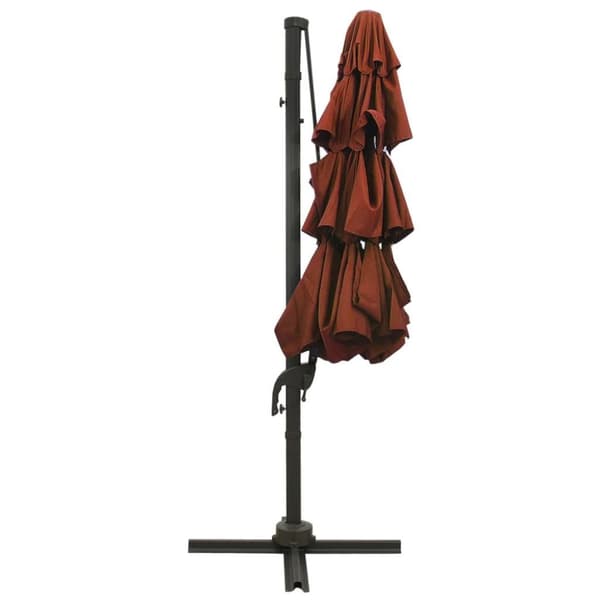 vidaXL parasol med aluminiumsstang i 4 niveauer 3x3 m terrakotta