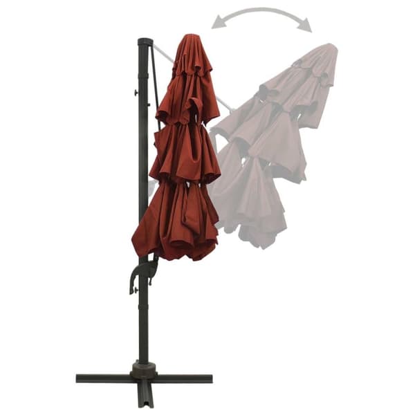 vidaXL parasol med aluminiumsstang i 4 niveauer 3x3 m terrakotta