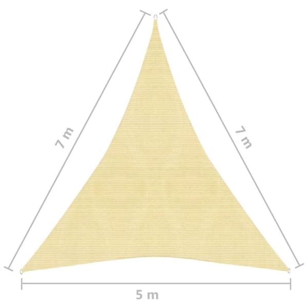 vidaXL Solsegel 160 g/m² beige 5x7x7 m HDPE