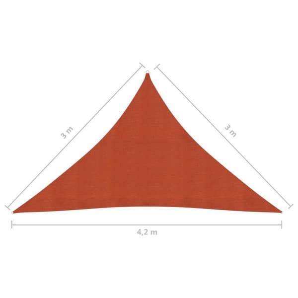 vidaXL Solseil 160 g/m² terrakotta 3x3x4,2 m HDPE