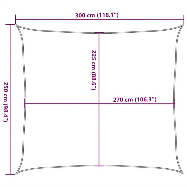 vidaXL Solseil 160 g/m² gråbrun 2,5x3 m HDPE