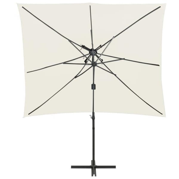 vidaXL Aurinkovarjo cantilever tuplakatolla 250x250 cm hiekka