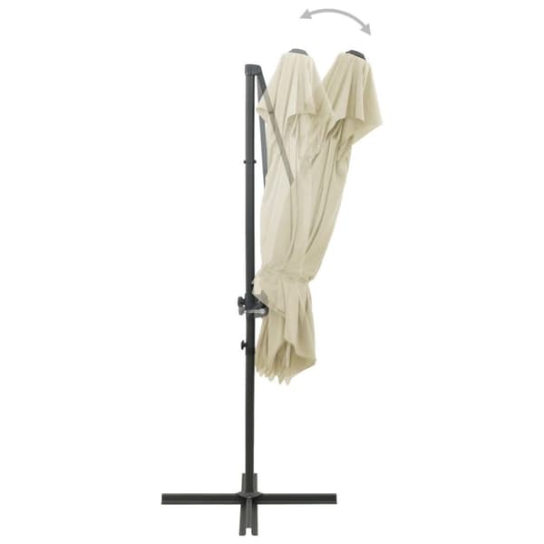 vidaXL Aurinkovarjo cantilever tuplakatolla 250x250 cm hiekka