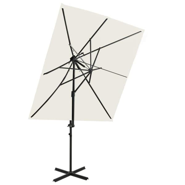 vidaXL Aurinkovarjo cantilever tuplakatolla 250x250 cm hiekka