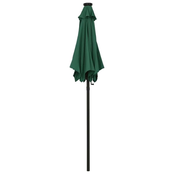 vidaXL Parasoll med LED-lampor grön 200x211 cm aluminium