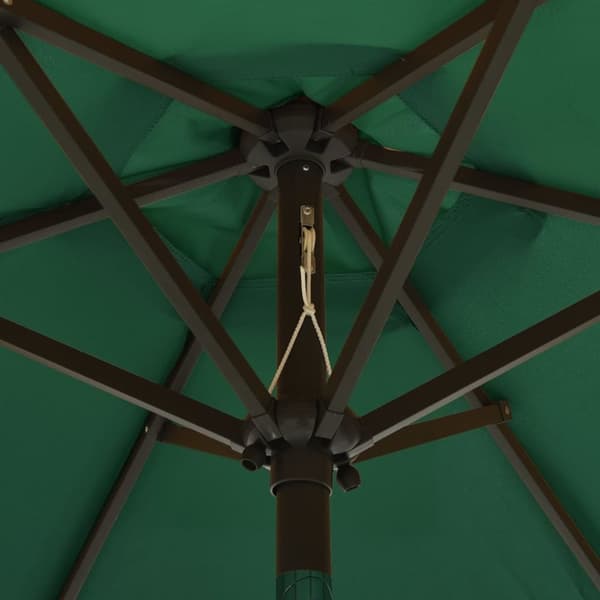 vidaXL Parasoll med LED-lampor grön 200x211 cm aluminium