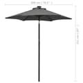 Miniatyrbilde 9 av 9: vidaXL Parasoll med LED-lys antrasitt 200x211 cm aluminium