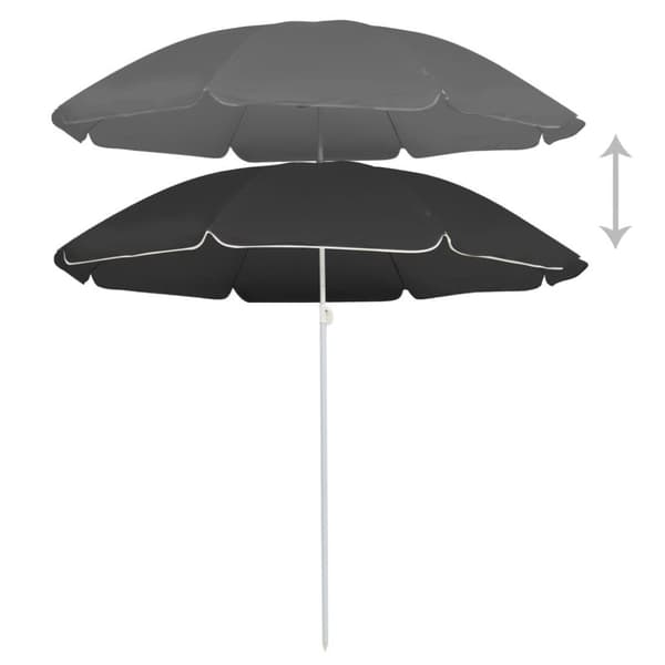 vidaXL Aurinkovarjo terästanko antrasiitti 180 cm