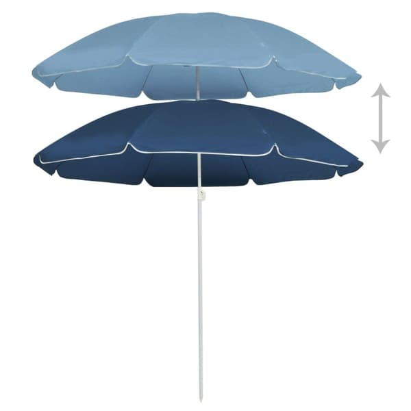 vidaXL Puutarha-aurinkovarjo terästolpalla sininen 180 cm