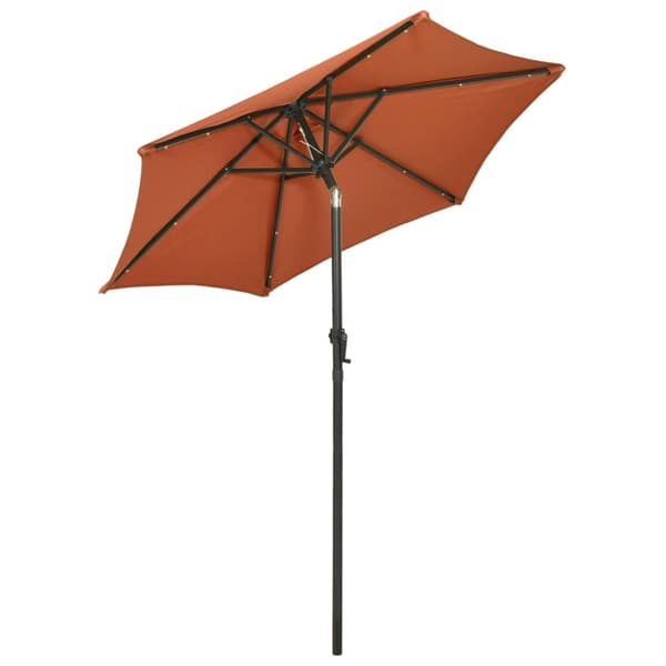 vidaXL parasol med LED-lys 200x211 cm aluminium terrakotta