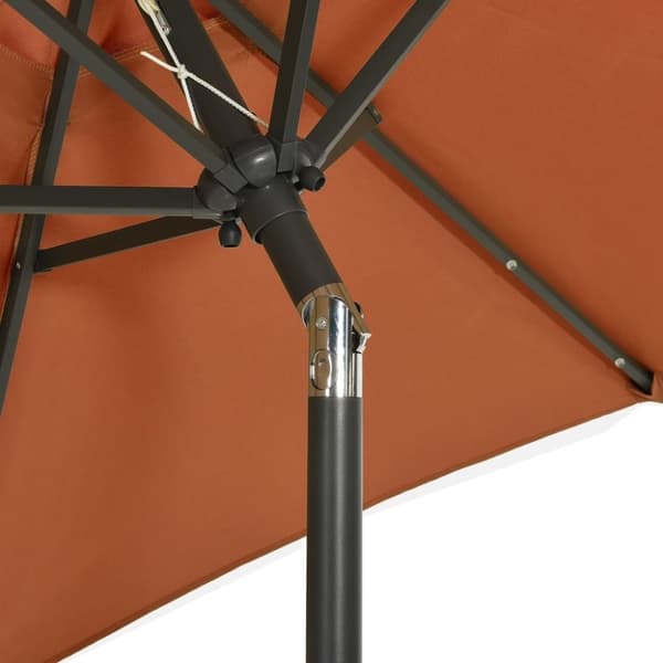 vidaXL parasol med LED-lys 200x211 cm aluminium terrakotta