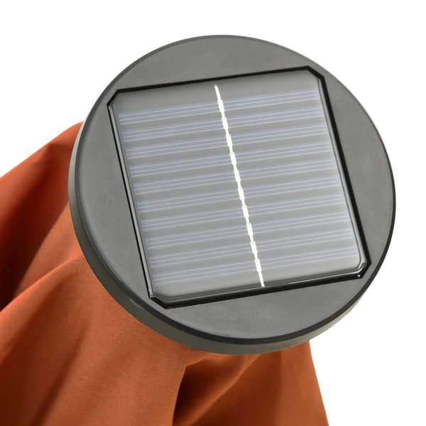 vidaXL parasol med LED-lys 200x211 cm aluminium terrakotta