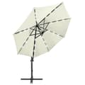 Miniatyrbillede 2 af 11: vidaXL hængeparasol med stang og LED-lys 300 cm sandfarvet