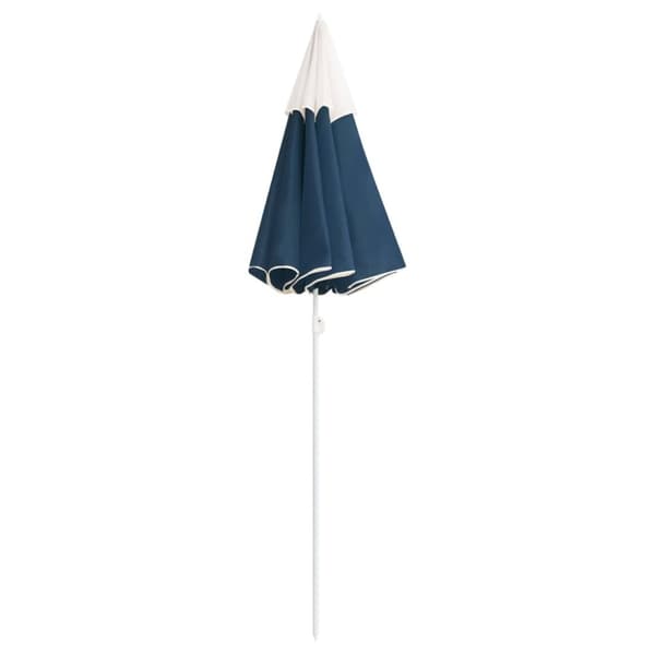 vidaXL Hageparasoll med stålstang blå 180 cm