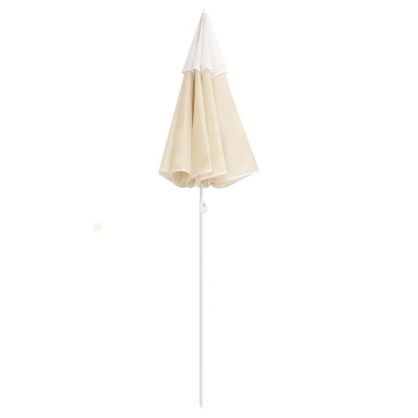 vidaXL Hageparasoll med stålstang sand 180 cm