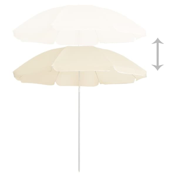 vidaXL Hageparasoll med stålstang sand 180 cm