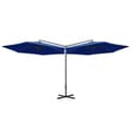 Miniatyrbillede 3 af 8: vidaXL dobbelt parasol 600 cm stålstang azurblå