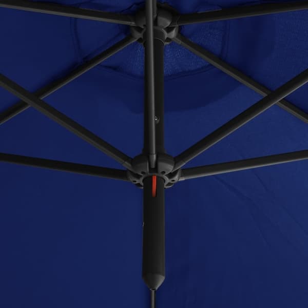 vidaXL dobbelt parasol 600 cm stålstang azurblå