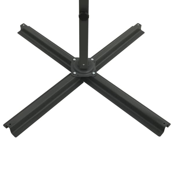 vidaXL Hengende hageparasoll med stang og LED-lys 300 cm sand