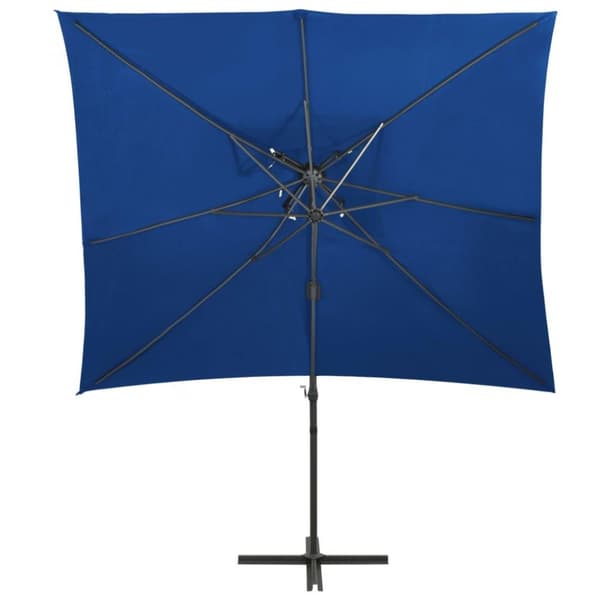 vidaXL Frihängande parasoll med ventilation azurblå 250x250 cm