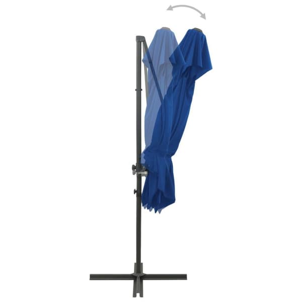 vidaXL Frihängande parasoll med ventilation azurblå 250x250 cm