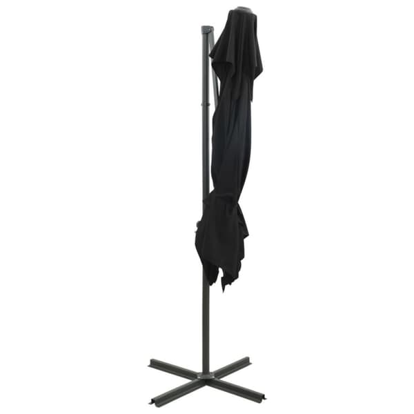 vidaXL Hengende hageparasoll med dobbel topp svart 250x250 cm