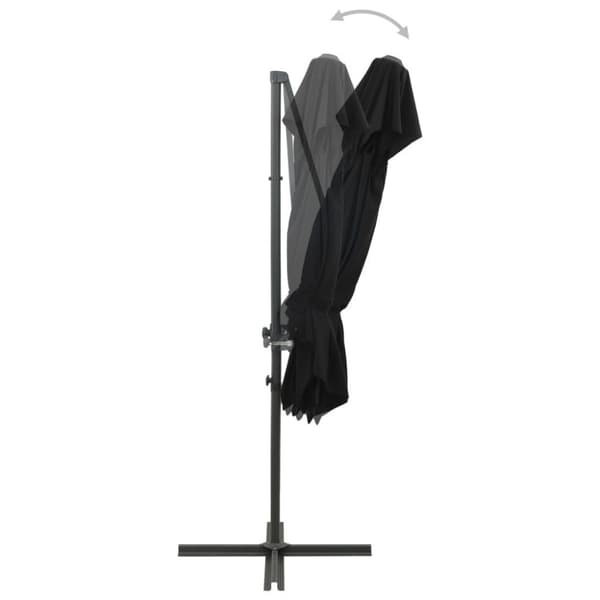 vidaXL Hengende hageparasoll med dobbel topp svart 250x250 cm