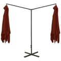 Miniatyrbillede 4 af 8: vidaXL dobbelt parasol 600x300 cm stålstang terracottafarvet