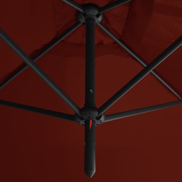 vidaXL dobbelt parasol 600x300 cm stålstang terracottafarvet