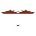 Miniatyrbillede 2 af 8: vidaXL dobbelt parasol 600x300 cm stålstang terracottafarvet