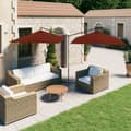 Miniatyrbillede 1 af 8: vidaXL dobbelt parasol 600x300 cm stålstang terracottafarvet