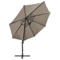 Miniatyrbillede 3 af 11: vidaXL hængeparasol med stang og LED-lys 300 cm gråbrun