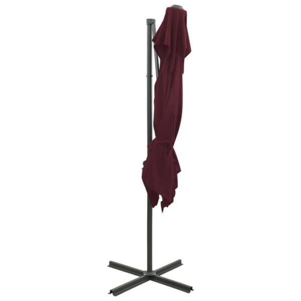 vidaXL Hengende hageparasoll med dobbel topp vinrød 250x250 cm