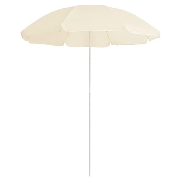 vidaXL Puutarha-aurinkovarjo terästolpalla hiekka 180 cm