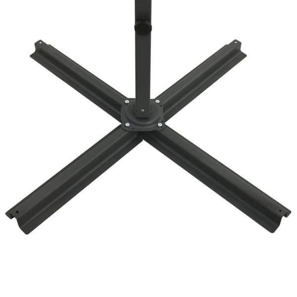 vidaXL Aurinkovarjo cantilever tolpalla ja LED-valoilla 250 cm musta