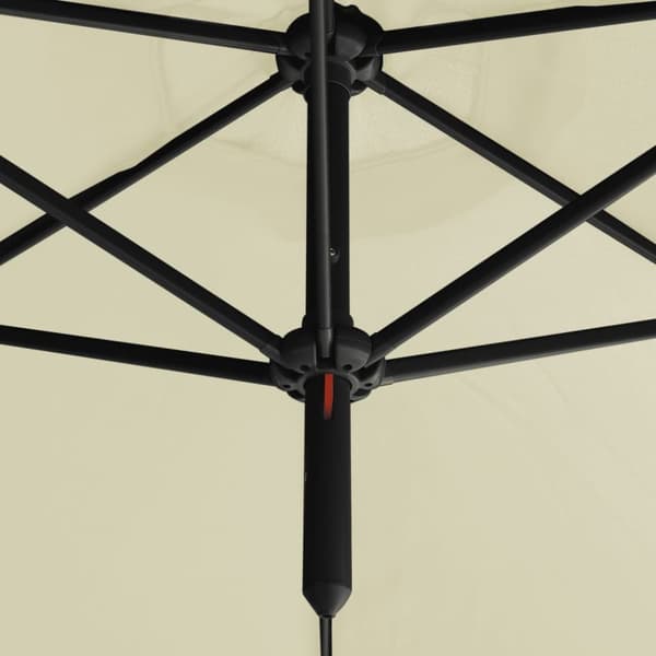 vidaXL dobbelt parasol med stålstang 600 cm sandfarvet