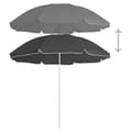Pikkukuva 2 / 5: vidaXL Puutarha-aurinkovarjo terästolpalla antrasiitti 180 cm