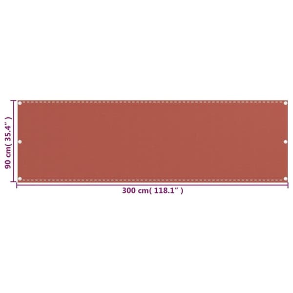 vidaXL altanafskærmning 90x300 cm HDPE terrakotta