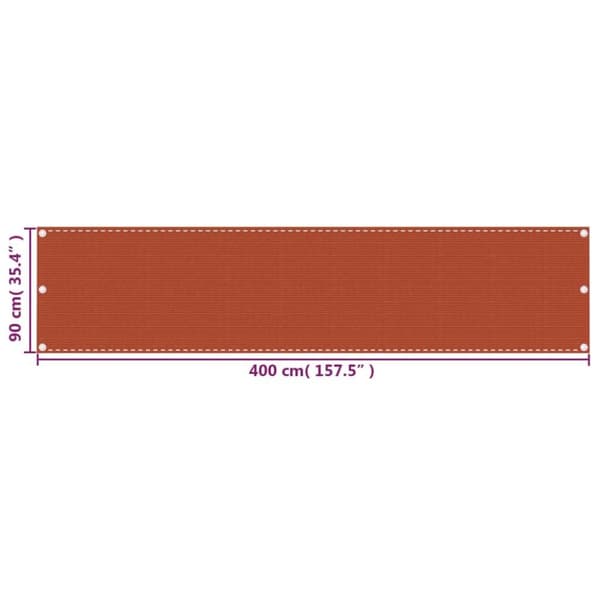 vidaXL altanafskærmning 90x400 cm HDPE orange